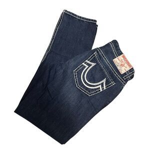 True Religion Joey Low Rise Straight Leg Dark Wash Jeans Size 32